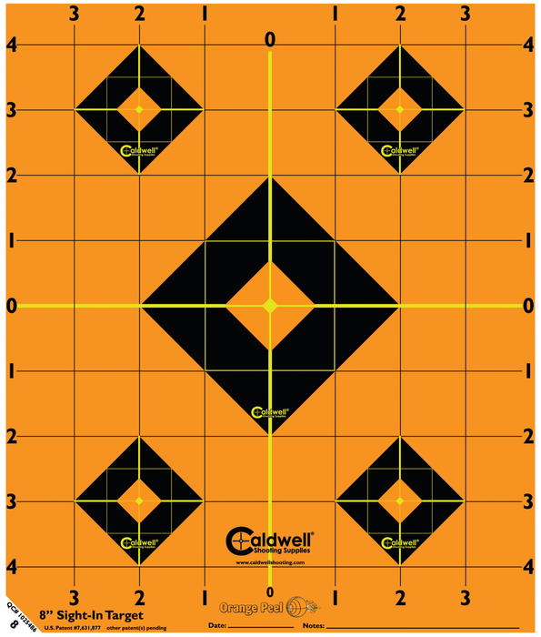 Caldwell Orange Peel, Cald 522357  8in  Op Sight-in Trgt 5pk