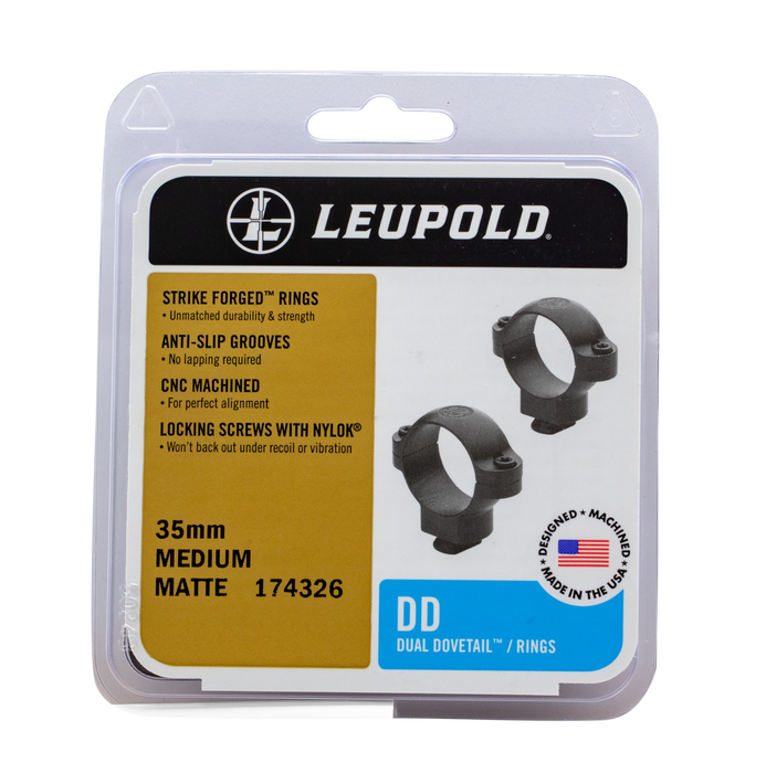 Leupold Dual Dovetail, Leu 174326 Dd 35mm Rings Med        Mt