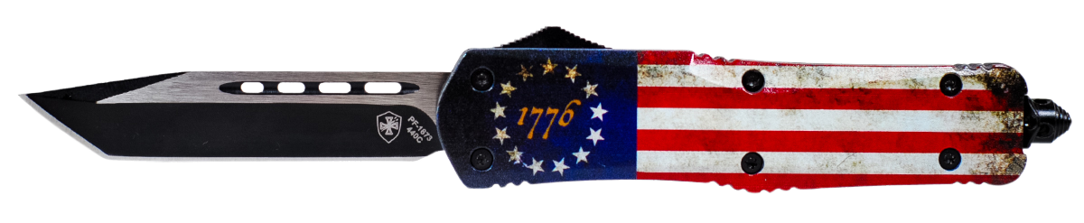 Templar Knife Betsy Ross Flag, Temp Lbrf231 Large Betsy Ross Flag Tanto Black