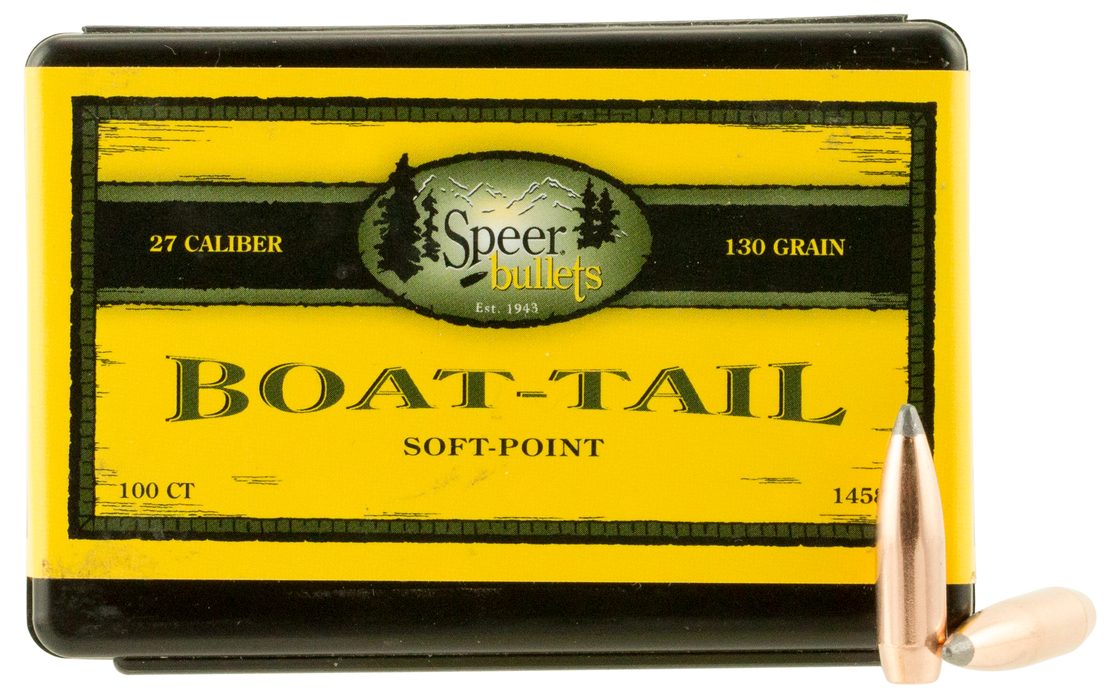 Speer Ammo Boat-tail, Speer 1458      Bull .277 130 Sptzr Bt        100