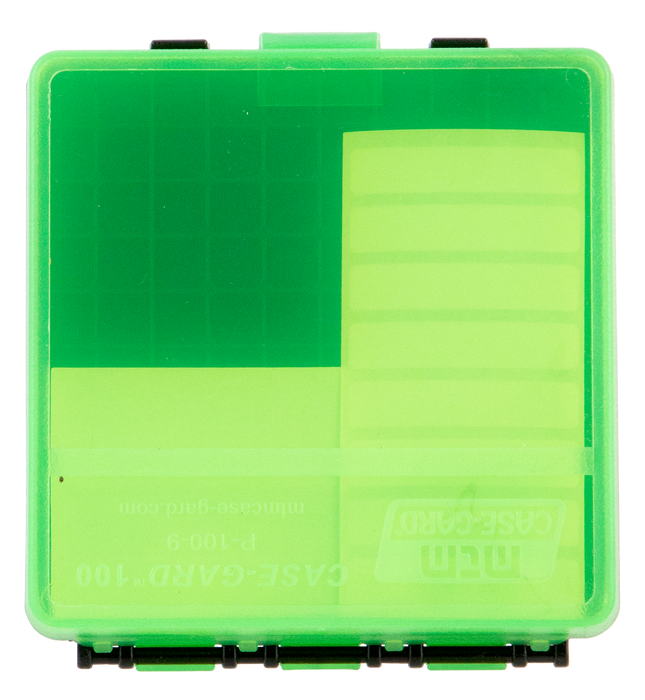 Mtm Case-gard, Mtm P-100-9-16t  100rd Pstl Box 9mm/380 Clr/grnblk