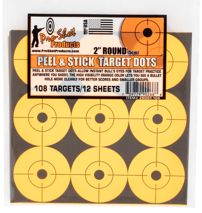 Pro-shot Peel & Stick, Proshot 2rdot-108         2" Org Peel Trg Dots