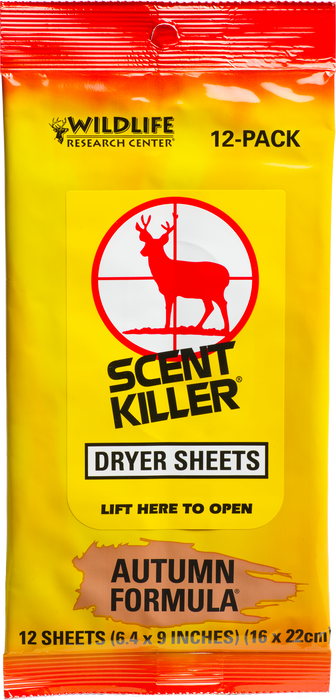 Wildlife Research Scent Killer, Wild 580    Scent Killer Dryer Sheets         12pk