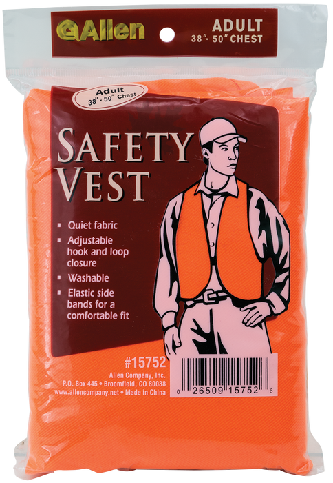Allen Safety Vest, Allen 15752 Orange Vest Adult