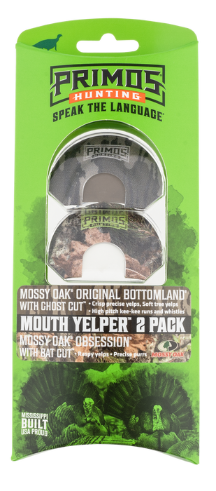 Primos Mouth Yelper, Prim Ps1231 2-pack Camo Mouthcall Mossy Oak Box