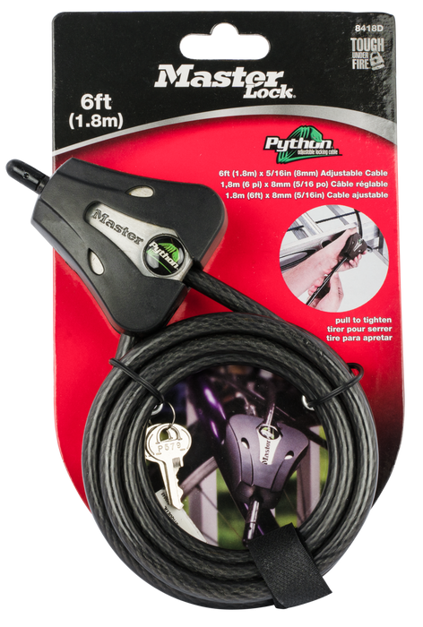 Stealth Cam Python Cable Lock, Steal 8418d         Blk Python Cable Lock 6ft