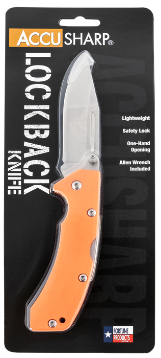 Accusharp Lockback, Fpi 712c  Accusharp Lockback G10 Knife Orange