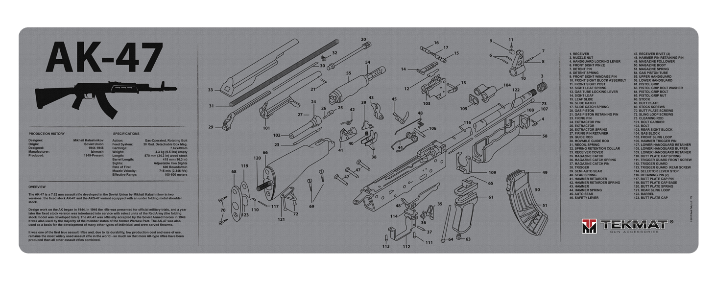 Beck Tek, Llc (tekmat) Original Cleaning Mat, Tekmat R36ak47gy Ak47 Grey Cleaning Mat