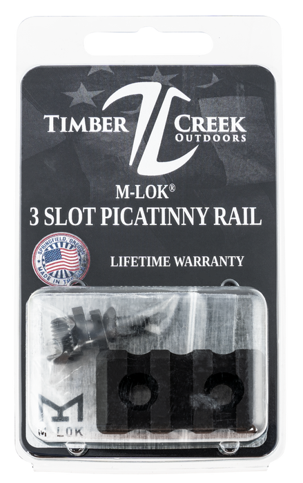 Timber Creek Outdoor Inc M-lok Picatinny Rail, Timber M3sprbl  M-lok 3 Slot Picatinny Rail Black