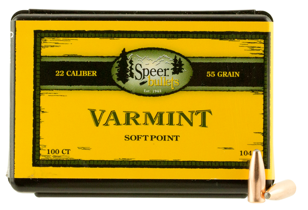 Speer Ammo Varmint, Speer 1047      Bull .224  55 Sptzr           100