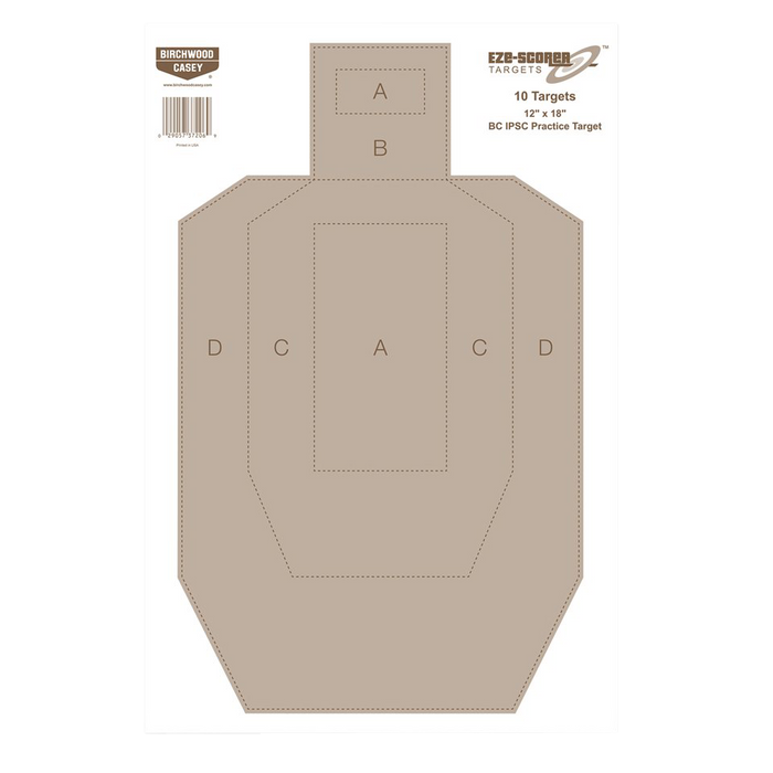 Birchwood Casey Eze-scorer, Bir 37206 Eze-scorer 12x18 Bc Ipsc Practice   10pk