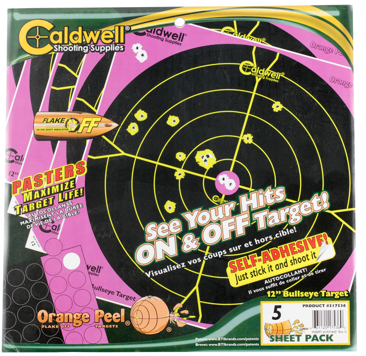 Caldwell Orange Peel, Cald 317536  12in Op Bulls-eye Pnk 5pk