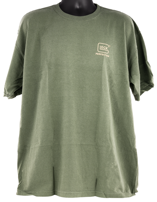 Glock Perfection, Glock Aa75150  Perfection Logo Ss Shirt Green   Md