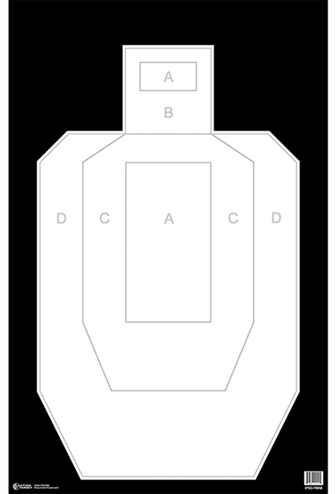 Action Target Inc High Visibility Ipsc/uspsa, Action Ipscpbkb100    Ipsc-pbkb Paper Trgt  100 Bx