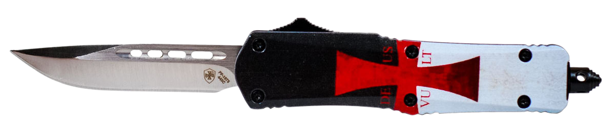 Templar Knife Templar Flag, Temp Stk332  Smll  Templar Flag Drop Point Silver