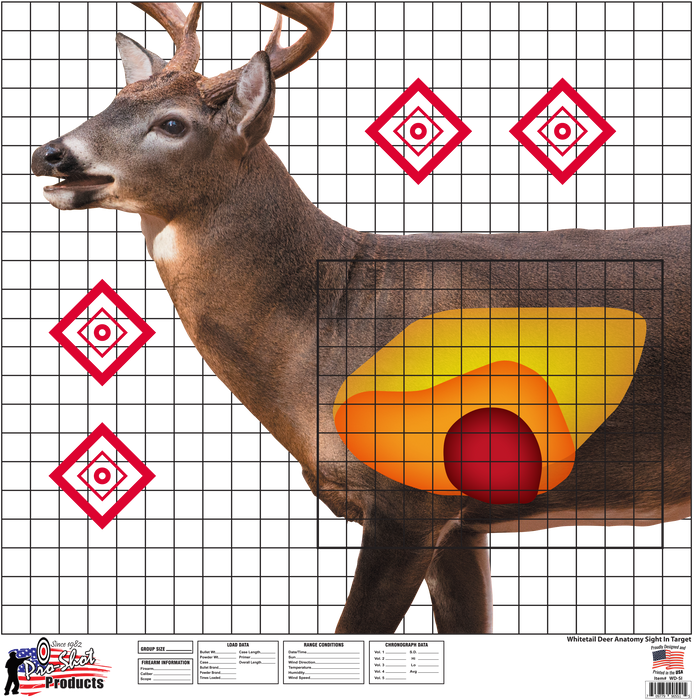 Pro-shot American Whitetail, Proshot Wdsi-5pk  25x25 Whitetail Sight-in Target