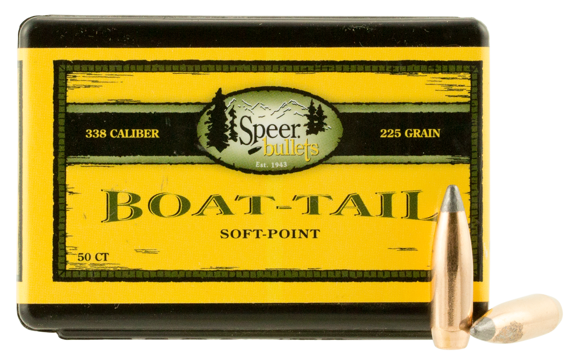 Speer Bullets Rifle Hunting, Speer 2406      Bull .338 225 Bt Sp            50