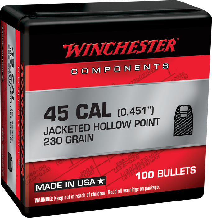 Winchester Ammo Centerfire Handgun, Win Wb45hp230x Bul 45    230 Jhp  Retail 100/10