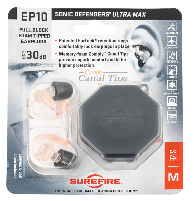 Surefire Ep10, Sf Ep10-mpr    Full Block     Earplugs Md Clear