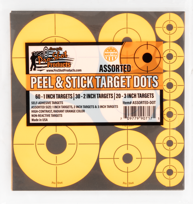 Pro-shot Peel & Stick, Proshot Assorted-dot    Asst Ord Peel Trg Dots