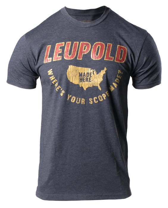 Leupold Made Here, Leu 180431 Made Here Tee 2x Charcoal Heather