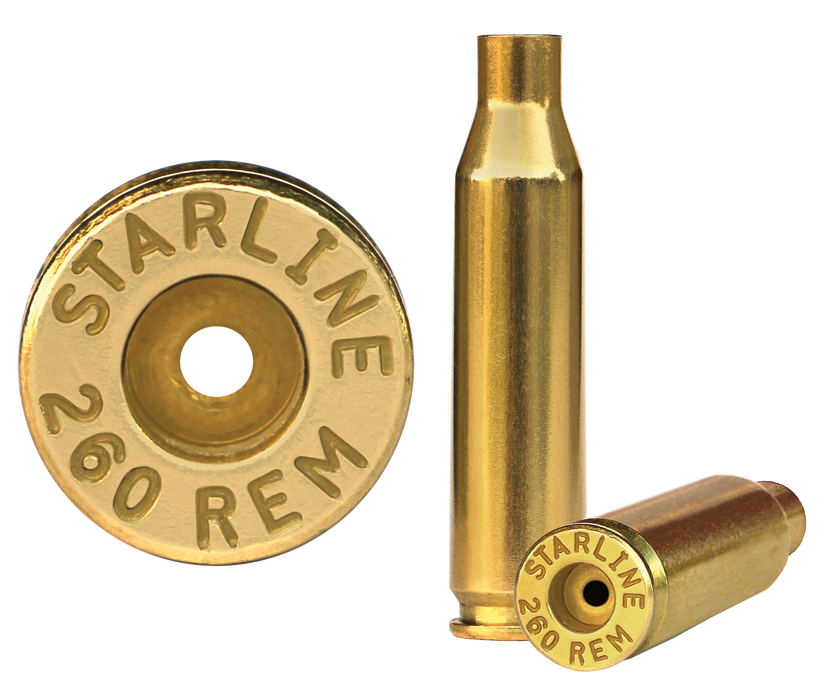 Starline Brass Unprimed Cases, Star 260remeup-50        Unp Brass 260 Remington