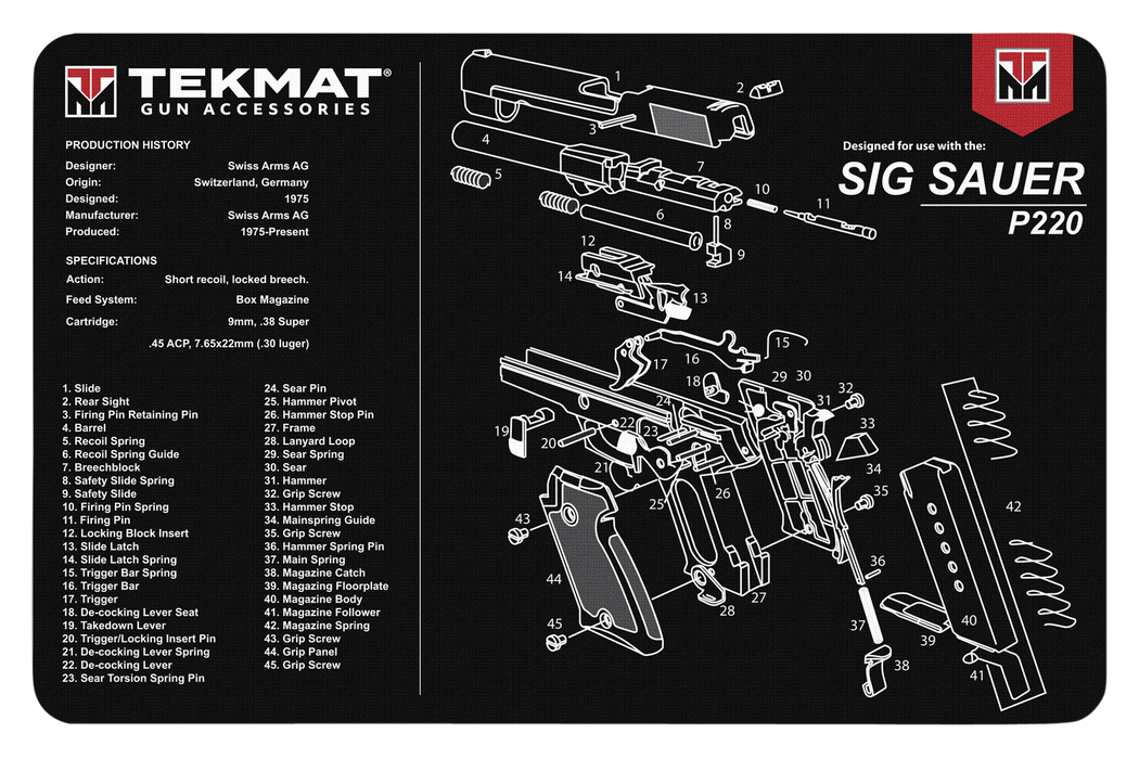 Beck Tek, Llc (tekmat) Original Cleaning Mat, Tekmat Tekr17sigp220    Sig P220