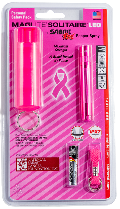 Maglite Solitaire, Mlt Sj3auc6   Solitaire And Pepper Spray Pink