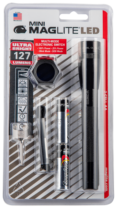 Maglite Mini Maglite, Mlt Sp2201c   Mini 2cell Aa  Combo Pack Black