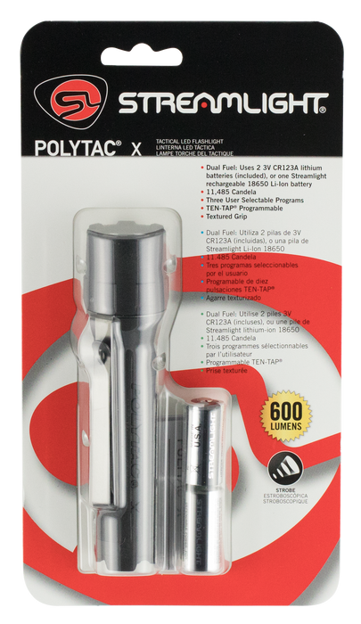 Streamlight Polytac X, Stl 88600  Polytac X Black Cr123a