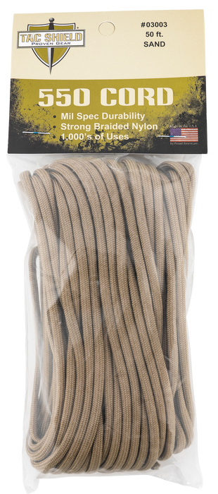 Tacshield (military Prod) 550 Cord, Tacshield 03003   550 Para Cord 50 Ft  Sand