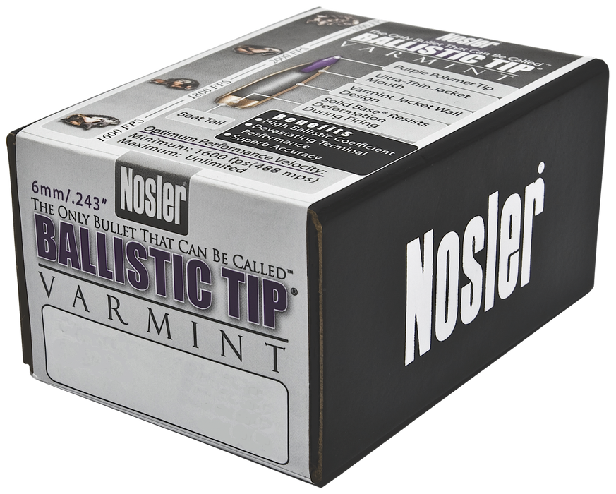 Nosler Ballistic Tip, Nos 39532 Blstc Var  6mm 70 Sptzr   100