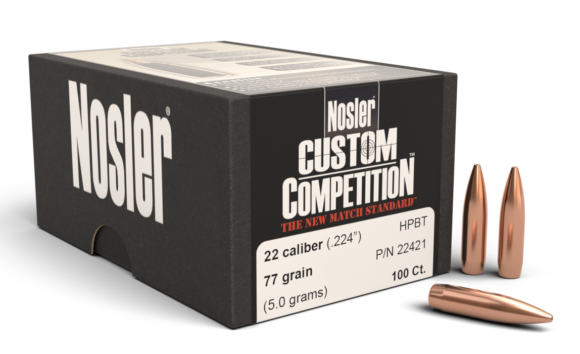 Nosler Custom Competition, Nos 22421 Cust Comp  224  77  Hpbt  100