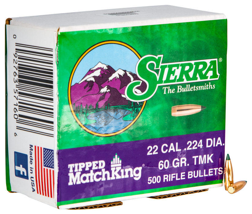 Sierra Tipped Matchking, Sierra 7160c .224  60 Tipped Mk                500