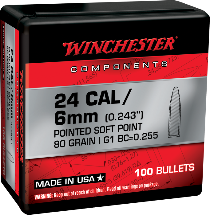 Winchester Ammo Centerfire Rifle, Win Wb243sp80x Bul 243     80 Psp        100/10