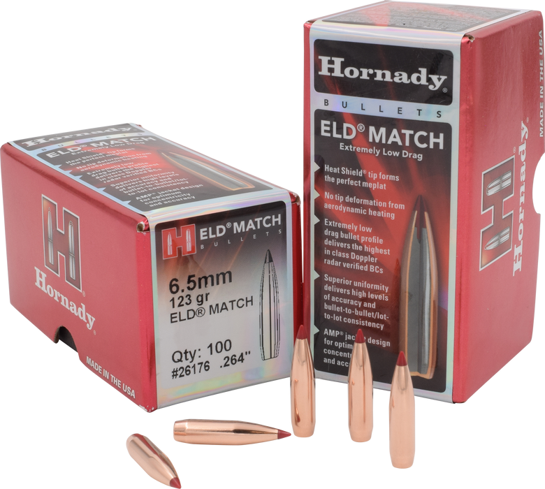 Hornady Eld Match, Horn 26176  Bull .264 123 Eld-m             100/25