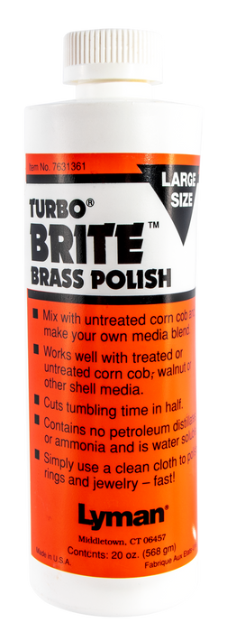 Lyman Turbo, Lym 7631361 Turbo Brite Brass Pol 20oz