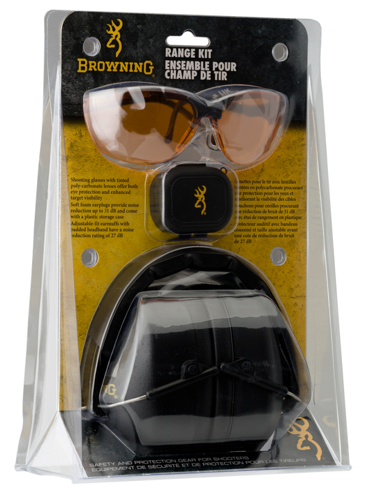 Browning Range Kit, Brn 126368    Range Kit(muffs/earplugs/glasses)blk