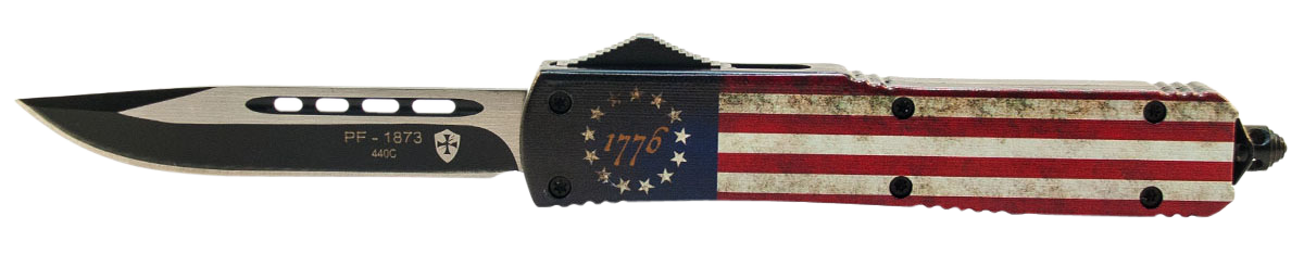 Templar Knife Betsy Ross Flag, Temp Mbrf331 Slim  Betsy Ross Flag Drop Point Blk