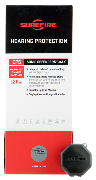 Surefire Ep5, Sf Ep5-bk-mpr-bulk Full Block Earplugs Md Blk