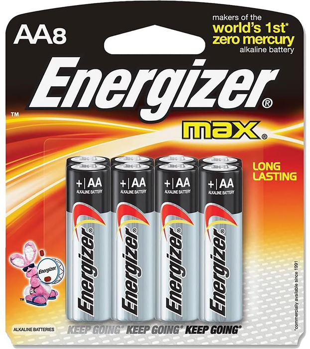 Rayovac Aa, Energizer E91mp-8     Max Aa-8