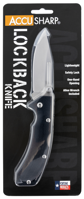 Accusharp Lockback, Fpi 711c  Accusharp Lockback G10 Knife Black