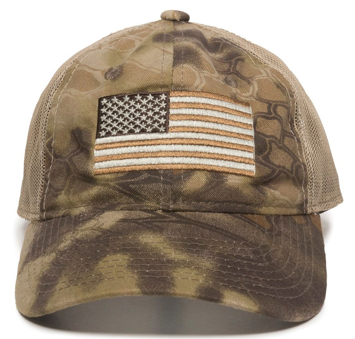 Outdoor Cap Usa Flag, Outdoor Usa200m  Usa Flag Hat Kryptek Hghlndr/tan