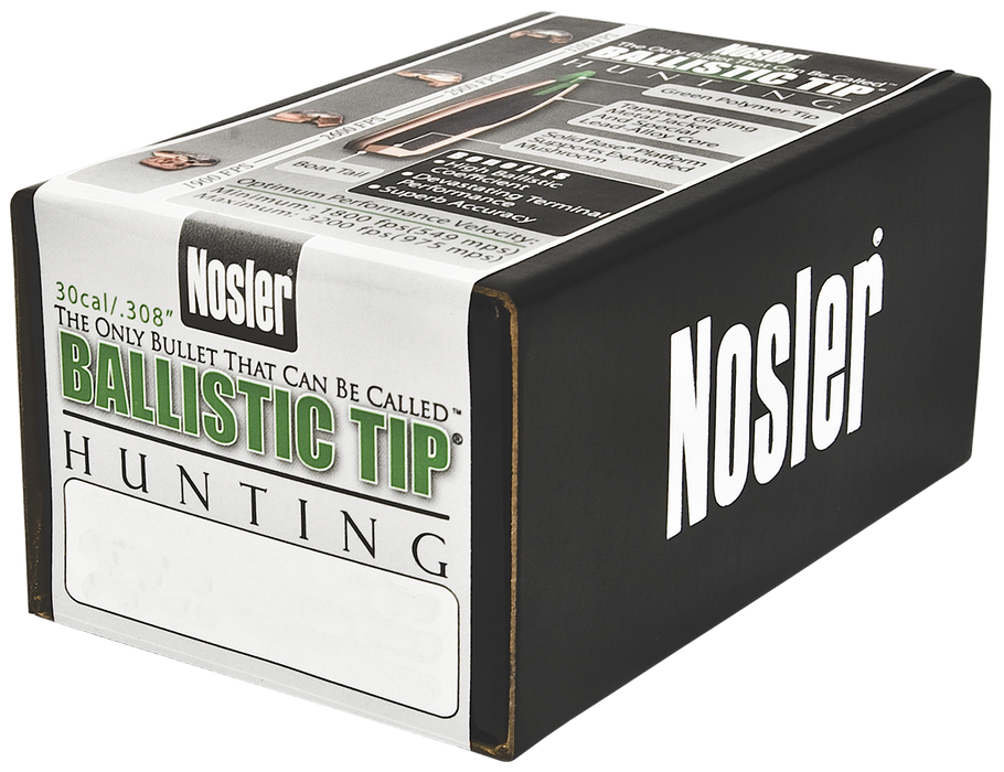 Nosler Ballistic Tip, Nos 30168 Blstc Hnt  30c 168 Sptzr  50