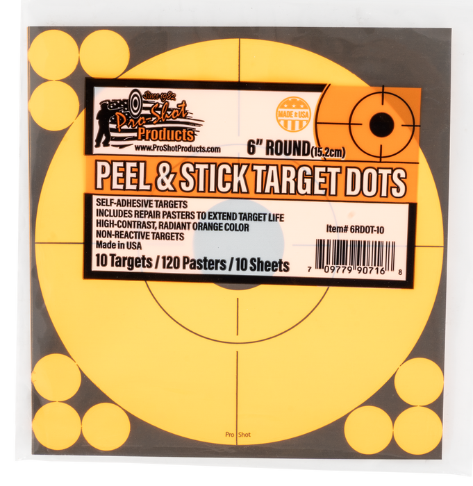 Pro-shot Peel & Stick, Proshot 6rdot-10          6" Org Peel Trg Dots