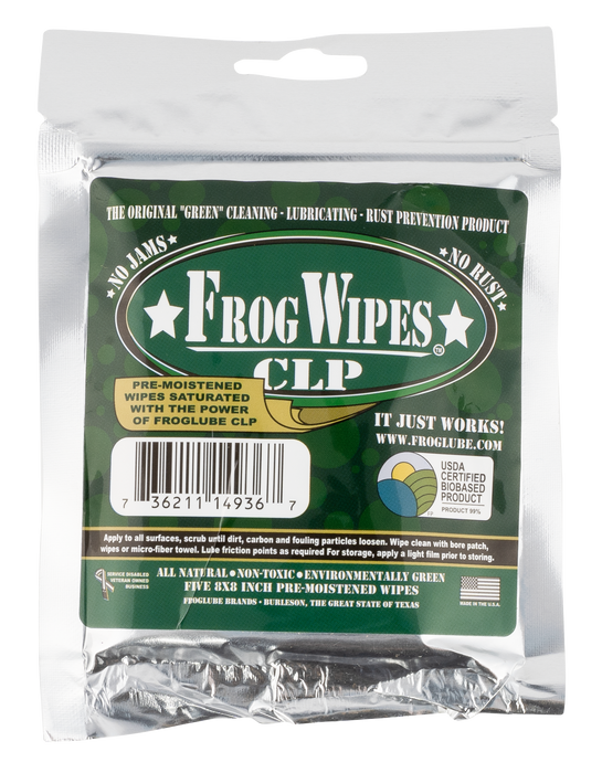Froglube Frogwipes, Frog 14936 Clp Wipes 5pack
