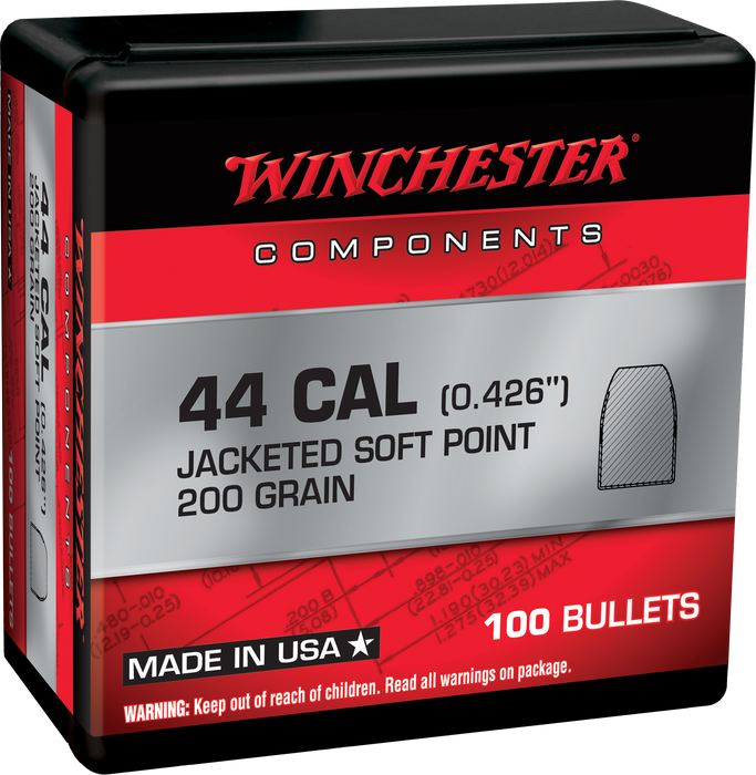 Winchester Ammo Centerfire Handgun, Win Wb44sp200x Bul 44mag 200 Sp          100/10