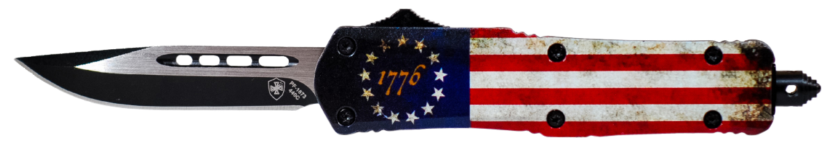 Templar Knife Betsy Ross Flag, Temp Sbrf331 Smll  Betsy Ross Flag Drop Point Blk