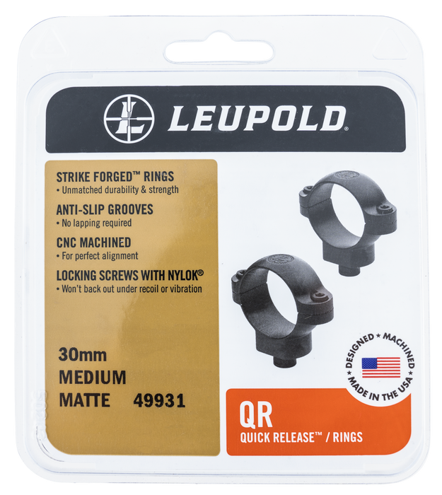 Leupold Quick Release, Leu 49931  Qr Rings 30mm Med        Mt