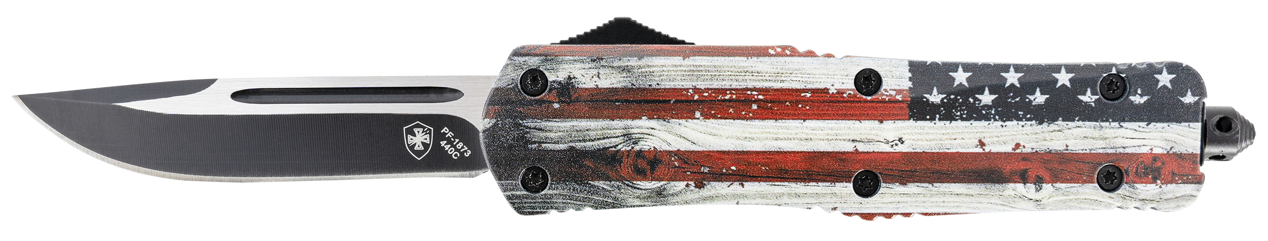 Templar Knife Wood Us Flag, Temp L-wus-33-1 Large Wood Us Flag Drop Black